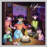  2girls 4boys aubrey_(faraway)_(omori) aubrey_(omori) basil_(faraway)_(omori) basil_(omori) birthday blindfold cake camera candle christmas_lights clock commentary deviantart_sample english_commentary food grin holding holding_camera holding_hands image_sample kel_(faraway)_(omori) kel_(omori) kyhira mari_(faraway)_(omori) mari_(omori) multiple_boys multiple_girls omori poster_(object) smile sunny_(omori) sweetheart_(omori) table treehouse 