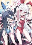  >:( 2girls :/ :d ;d absurdres alternate_costume animal_ears ankleband aris_(blue_archive) armpits arms_up artist_name bare_arms bare_shoulders black_bow black_hair black_hairband black_shoes black_wrist_cuffs blue_archive blue_bow blue_bowtie blue_eyes blue_halo blue_leotard blush bow bowtie bright_pupils card closed_mouth covered_navel detached_collar dot_nose double-parted_bangs fake_animal_ears fake_tail feet_out_of_frame fishnet_pantyhose fishnets flat_chest floating floating_card floating_object foot_out_of_frame hair_between_eyes hair_bow hairband half-heart_hands halo hands_up head_tilt heart heart_hands highres kei_(blue_archive) kei_(student)_(blue_archive) leaning_forward leg_up leotard long_hair long_hair_between_eyes looking_at_viewer loosely_tucked_bangs multiple_girls nose_blush one_eye_closed open_mouth pantyhose pink_eyes pink_halo playboy_bunny playing_card poker_chip rabbit_ears rabbit_pose rabbit_tail rectangular_halo red_bow red_bowtie red_leotard ringed_eyes roulette_table shoes siblings signature sisters skin_tight smile spade_(shape) sparkle standing standing_on_one_leg strapless strapless_leotard table tail teeth thomason366 twins two-tone_background upper_teeth_only v-shaped_eyebrows very_long_hair white_background white_hair white_pupils white_wrist_cuffs wrist_cuffs yellow_background 
