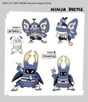  bug butterfly concept_art dated deltarune english_text extra_arms extra_legs forehead_protector kuji-in multiple_views nelnal ninja official_art prototype_design second-party_source shinobeetle_(deltarune) shuriken stag_beetle utdr_(toby_fox) weapon wings 
