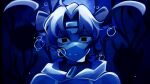  1boy air_bubble animification asphyxiation black_eyes blue_theme bubble commentary drawstring drowning english_commentary headband highres hood hood_down hoodie looking_at_viewer male_focus myrth parted_bangs parted_lips short_hair solo the_search_for_the_leviathan underwater wide-eyed wifies zipper_pull_tab 