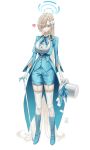  12xiaopumpit29 1girl absurdly_long_hair absurdres ace_(playing_card) ace_of_clubs ace_of_diamonds alternate_costume aqua_boots aqua_bow aqua_bowtie aqua_coat aqua_eyes aqua_shorts aqua_vest asuna_(blue_archive) bell_sleeves blonde_hair blue_archive blue_gem blue_halo blush boots bow bowtie breasts cane card club_(shape) coat coattails collared_shirt commentary diamond_(shape) dot_nose frilled_shirt frilled_shirt_collar frills full_body garter_straps gem gloves grin hair_over_one_eye hair_over_shoulder halo hat hat_bow heart high_heel_boots high_heels highres holding holding_cane holding_unworn_clothes holding_unworn_hat impossible_clothes impossible_shirt jacket knee_boots lace-up_boots lapels large_breasts long_hair long_sleeves looking_at_viewer magician open_clothes open_coat pale_skin playing_card playing_card_hair_ornament shirt short_shorts shorts simple_background skindentation smile solo standing tailcoat thighhighs top_hat unworn_hat unworn_headwear very_long_hair vest white_background white_garter_straps white_gloves white_hat white_shirt white_thighhighs wide_hips 