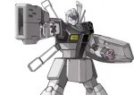  aiming beam_rifle blue_assault_visor commentary crossbone_gundam crossbone_vanguard energy_gun english_commentary firstw1 flint_(gundam) fusion gm_(mobile_suit) gundam highres holding holding_energy_gun holding_weapon jolly_roger mecha mecha_focus mobile_suit no_humans original redesign robot science_fiction shield solo thrusters weapon white_background 