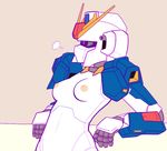  breasts genderswap genderswap_(mtf) gundam imageboard_colors lowres mecha medium_breasts nipples no_humans non-web_source topless upper_body zeta_gundam zeta_gundam_(mobile_suit) 