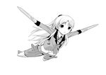  angel_beats! blazer flying greyscale hand_sonic jacket long_hair monochrome outstretched_arms panties parody school_uniform sei_kazuyoshi solo spread_arms striker_unit tenshi_(angel_beats!) underwear world_witches_series 