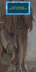  1girl absurdres alt_text animal_ears antlers blonde_hair checkered_clothes collared_shirt commentary deer_antlers deer_ears deer_girl deltarune english_commentary english_text furry furry_female goomyloid highres horns long_hair noelle_holiday parted_lips shirt snowflakes solo utdr_(toby_fox) weird_route_(deltarune) wet white_shirt 