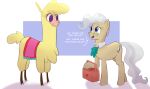  &lt;3 alpaca basket camelid carpet chest_tuft cloven_hooves container cravat cutie_mark duo english_text equid equine eyewear female feral friendship_is_magic glasses grey_hair hair hasbro hi_res hitsuji hooves horse mammal mayor_mare_(mlp) my_little_pony paprika_paca_(tfh) scroll text them&#039;s_fightin&#039;_herds tuft 