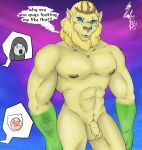  abs adventure_time anthro balls blood bodily_fluids cartoon_network crown english_text felid female finn_the_human flaccid foreskin geekgory genitals group hi_res human humanoid hybrid lion male mammal marceline_abadeer muscular muscular_anthro muscular_male nipples nosebleed nude pantherine penis pubes text vampire vampire_king 