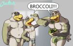  absurd_res anthro avian ayden_(brogulls) bailey_(brogulls) bird broccoli bulge clothed clothing food glass0milk gull hi_res lari larid male meme plant shitpost underwear underwear_only vegetable wilson_(brogulls) 