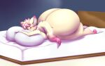  anthro bed big_breasts big_butt blues64 breasts butt female furniture huge_breasts huge_butt hyper hyper_breasts hyper_butt lying mammal marauder6272 nude on_front solo tail_aside thick_thighs 