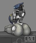  absurd_res anthro anus big_butt breasts butt destiny_(video_game) digital_media_(artwork) female genitals hi_res looking_back machine object0fdesire postmaster_(destiny) pussy robot simple_background solo video_games 