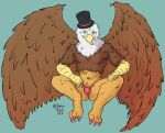  anthro avian beak bird brown_body bulge butt circus claws clothed clothing colored_nails digital_media_(artwork) feathered_wings feathers fur gryphon hat headgear headwear humanoid looking_at_viewer male mammal mythical mythological_avian mythological_creature mythology nails partially_clothed simple_background smile solo solo_focus spicyfish157 spread_wings talon_hands talons thong toe_claws top_hat tuft underwear wings 