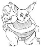 2022 anthro asian_clothing bandai_namco belly big_belly bra breasts claws clothing digimon digimon_(species) ear_tuft ears_up east_asian_clothing female gatomon hi_res japanese_clothing looking_at_viewer markings mawashi monochrome obese obese_anthro obese_female open_mouth overweight overweight_anthro overweight_female paws raised_tail royaljellysandwich short_stack sketch smile smiling_at_viewer solo sports_bra standing striped_markings striped_tail stripes sumo sumo_wrestler tail_markings tail_tuft toe_claws tongue tuft underwear whiskers wide_eyed 