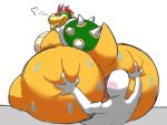  2022 4:3 anal anonymous anthro anus big_butt blush blush_lines bodily_fluids bowser butt butt_grab clenched_teeth duo evil_grin fangs hair hand_on_butt head_turned hi_res horn humanoid koopa looking_back male mario_bros moobs narrowed_eyes nintendo nude oral praceph raised_tail rear_view rimming scales scalie sex shell sitting sitting_on_another smile spiked_shell spikes spikes_(anatomy) sweat sweaty_butt teeth video_games white_body 