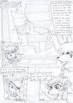  anthro black_and_white chair clenched_teeth clothing comic dasyuromorph dialogue duncan_(kitfox_crimson) english_text eye_patch eyewear female freckles fur furniture gesture group hair harriet_(kitfox-crimson) holographic_screen kangaroo keith_(kitfox-crimson) kitfox-crimson long_hair macropod male mammal map marsupial monochrome multicolored_body multicolored_fur open_mouth pointing ray_(kitfox-crimson) screen shirt sketch speech_bubble sydney_(city) teeth text thylacine topwear two_tone_body two_tone_fur 