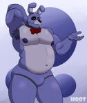  absurd_res animatronic anthro armpit_hair body_hair bonnie_(fnaf) bow_tie dg254 digital_media_(artwork) five_nights_at_freddy&#039;s hi_res lagomorph leporid machine male mammal muscular muscular_anthro muscular_male nipples pecs rabbit robot scottgames simple_background solo thick_thighs video_games 