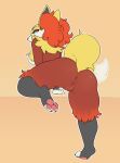  anthro anus atherol breasts delphox female fur generation_6_pokemon genitals hi_res inner_ear_fluff looking_at_viewer nintendo pokemon pokemon_(species) pussy rear_view red_body red_fur solo tuft video_games yellow_body yellow_fur 