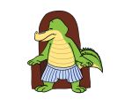  2021 3_toes 4:3 4_fingers alligator alligatorid anthro brok_(character) brok_the_investigator clothing crocodilian eyes_closed feet fingers furniture hi_res male reptile scalie sitting sobieniak sofa solo toes underwear video_games 