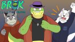  16:9 2022 alligator alligatorid anthro black_nose brok_(character) brok_the_investigator canid canine clothing crocodilian domestic_cat eyes_closed felid feline felis graff_filsh green_body grey_body group hat headgear headwear hi_res hoodie humanoid_hands kemono male mammal reptile scalie shirt topwear ueppo0310 video_games widescreen 