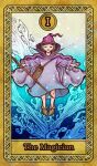  1girl berserk casting_spell closed_eyes grey_hair hat highres purple_headwear purple_robe robe schierke_(berserk) short_hair tarot the_magician_(tarot) user_cxxy8358 very_long_sleeves witch_hat 