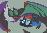  absurd_res anthro balls blush claws didelphid duo erection eyewear feral generation_6_pokemon genitals glasses hi_res knot male male/male mammal marsupial nintendo noivern nude pavel_(thekoboldking) penile_spines penis pokemon pokemon_(species) size_difference vekrott video_games 