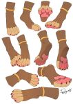 accessory ambiguous_gender ambiguous_species black_claws brown_body brown_fur claws faceless_ambiguous faceless_character foot_shot fur multiple_images pawpads penguinexperience pink_pawpads signature solo tan_body tan_fur white_body 