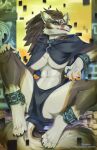  ankle_cuffs anthro breasts canid canine canis chain chained crossgender cuff_(restraint) female hi_res licking licking_lips link link_(wolf_form) mammal mtf_crossgender nintendo purplelemons restraints solo spread_legs spreading tagme the_legend_of_zelda tongue tongue_out twilight_princess video_games wolf 