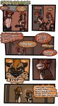  2018 anthro biped collar comic detailed_background dialogue duo english_text fur hair havoc_(tatsuchan18) hi_res hyaenid male mammal open_mouth speech_bubble standing tatsuchan18 text 