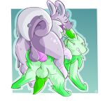  absurd_res anal anal_penetration anus butt doggystyle duo eevee eeveelution fan_character feral from_behind_position fur generation_1_pokemon generation_6_pokemon genitals goodra goovee green_body green_fur green_penis hi_res hybrid hybrid_pokemon jolteon keele looking_pleasured male male/male mounting nintendo penetration penis pokemon pokemon_(species) purple_body purple_penis sex slime spicykiwki tongue tongue_out video_games wince 