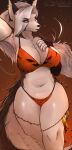  absurd_res anthro big_breasts breasts canid canid_demon canine demon fur hair halloween hellhound helluva_boss hi_res holidays loona_(helluva_boss) mammal multicolored_body multicolored_fur red_eyes silviaxrk white_body white_fur white_hair 