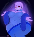 anthro big_breasts black_sclera boo_(mario) breasts clothed clothing curvy_figure female fully_clothed ghost hi_res huge_hips humanoid jewelry mario_bros nintendo nipple_outline nova_(syrios) overweight overweight_anthro overweight_female purple_body red_eyes sharp_teeth solo spirit syrios teeth thick_thighs tight_clothing video_games voluptuous wide_hips 