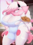  absurd_res anthro apron apron_only big_breasts black_sclera breasts candy canid chocolate chocolate_chip_cookie chocolate_chips cleavage clothed clothing cookie curvy_figure dessert female food hair hair_over_eye hi_res hisuian_form hisuian_zoroark huge_breasts inside kitchen long_hair mammal mature_female metaljaw75 mostly_nude neck_tuft nintendo one_eye_obstructed pink_hair plate pokemon pokemon_(species) regional_form_(pokemon) solo susu_oinari thick_thighs tuft video_games voluptuous wide_hips yellow_eyes 