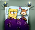  2006 anthro bed bed_sheet bedding blue_eyes blush brown_body brown_fur buckteeth candlelight diving_helmet duo female flower fur furniture interspecies light male male/female mammal marine nickelodeon pillow plant rodent romantic romantic_couple sandy_cheeks sciurid smile sponge spongebob_squarepants spongebob_squarepants_(character) stepanda suggestive suggestive_look teeth tree_squirrel yellow_body yellow_skin 