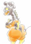  absurd_res anthro big_breasts big_butt breasts butt butt_squish dot_eyes farigiraf female generation_9_pokemon hi_res huge_butt looking_back multicolored_body nintendo nipples nondelismell nude pokeball pokemon pokemon_(species) solo squish thick_thighs video_games wide_hips 