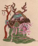  druid goblin gobtober gobtober_2022 humanoid magic_user run_rabbit_bounce tribal_spellcaster witch 