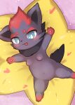  blue_eyes blush breasts female feral generation_5_pokemon genitals hi_res looking_at_viewer lying nintendo nipples open_mouth pokemon pokemon_(species) pussy solo video_games xanadu_corona zorua 