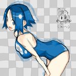  bad_id bad_pixiv_id blue_eyes blue_hair mei_(teriyaki) name_tag one-piece_swimsuit original school_swimsuit short_hair solo swimsuit teriyaki 