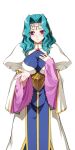  1girl aqua_hair blush breasts brooch circlet curtained_hair dress game_asset gold_trim hand_on_own_chest himekishi_olivia jewelry large_breasts large_variant_set long_hair long_sleeves looking_at_viewer nakano_sora non-web_source official_art outstretched_hand pink_eyes puffy_sleeves purple_eyes relena_marshall self-datamine simple_background solo tachi-e transparent_background turtleneck variant_set wavy_hair 