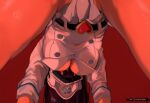  1girl all_fours bambietta_basterbine belt between_legs black_belt black_hair bleach bleach:_sennen_kessen-hen breasts buckle buttons cleavage commentary double-breasted from_below hair_hanging_down hanging_breasts hat heart heart-shaped_buckle highres jacket lady_shin large_breasts long_hair long_sleeves military_hat military_jacket military_uniform miniskirt paid_reward_available peaked_cap pleated_skirt quincy_(bleach) red_background red_light simple_background skirt solo spread_legs sternritter top-down_bottom-up wandenreich_uniform white_hat white_jacket 