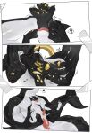  2boys absurdres furry furry_male highres latex leopard_boy multiple_boys n16_furry orca original penis penis_peek sex sex_from_behind transformation uncensored 