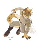  1boy absurdres animal_ears animal_hands california_highway_patrol furry furry_male highres leopard_boy n16_furry original police police_uniform tail 