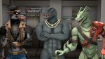 16:9 3d_(artwork) 4k abs absurd_res anthro assisted_exposure barely_visible_genitalia barely_visible_penis belt black_body black_fur black_scales bottomwear canid canine canis censored clothing comic crossed_arms daring dialogue digital_media_(artwork) dire_(fortnite) distracted dragon elevator english_text epic_games eye_contact fingerless_gloves fortnite front_view fur furniture genitals gloves green_body green_scales group handwear harness hi_res hybrid_(fortnite) ineffective_censorship inside jewelry komodo_dragon leaf leaf_censor leather leather_harness lizard looking_at_another male mammal meteorsmash monitor_lizard muscular mythological_canine mythological_creature mythological_scalie mythology navel necklace non-mammal_navel nude oblivious_nudity pecs penis public public_nudity red_eyes reptile scales scalie sofa text text_box thunder_(fortnite) topwear torn_clothing torn_topwear trio ventral_scales weapon_on_hip werecanid werecanine werecreature werewolf widescreen wingless_dragon wolf yellow_eyes