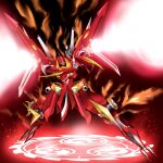  commentary_request directed-energy_weapon energy_beam energy_cannon fire firing firing_at_viewer full_body gradient_background granvale green_eyes horns magic magic_circle mecha mecha_focus mechanical_horns no_humans on_magic_circle puspus pyrokinesis robot science_fiction shoulder_cannon simple_background standing standing_on_magic_circle super_robot_wars super_robot_wars_original_generation super_robot_wars_the_lord_of_elemental the_2nd_super_robot_wars_og 