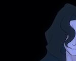  1boy black_background black_hair commentary evil_grin evil_smile facing_viewer grin hair_over_one_eye long_hair lovemaid22 male_focus michael_roa_valdamjong pale_skin portrait shade simple_background smile solo teeth tsukihime unfinished vampire wavy_hair 
