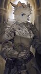  1boy absurdres armor furry furry_male highres horns knight medieval n16_furry original sword weapon 