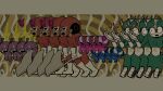  1girl 4boys antennae armor axe black_eyes bodysuit boots bug butterfly butterfly_net clone cloud commentary_request entomologist_(rhythm_tengoku) food from_side gloves goggles goggles_on_head green_bodysuit green_gloves hand_net hands_up hard_hat helmet highres holding holding_axe holding_food holding_shovel holding_weapon insect_wings jumpsuit kel_8916 lineup male_focus mr._blue_(rhythm_tengoku) ms._pink multiple_boys net no_mouth open_mouth outstretched_arms pudding red_bodysuit rhythm_tengoku rhythm_tengoku_miracle_stars robot s-catch-01 shovel size_difference spider spread_arms standing superhero_costume surprised tokusatsu warping_alien_(rhythm_tengoku) weapon white_gloves wide-eyed wings 