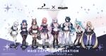  2024 2025 6+girls abstract_background amanogawa_shiina animal_ears apron artist_request black_dress black_pantyhose black_thighhighs breasts brown_tail character_name chisaka_airi chromatic_aberration copyright_logo copyright_name copyright_notice crossover cyborg dizzy_dokuro dress english_text erina_makina hakushika_iori kaminari_clara logo maid maid_apron maid_headdress mechanical_arms merchandise_available multiple_girls official_alternate_costume official_art pantyhose phase_connect prosthesis prosthetic_arm release_date runie_ruse second-party_source shisui_michiru single_mechanical_arm sparkle tail thighhighs tiger_ears tiger_girl tiger_tail virtual_youtuber white_thighhighs wolf_ears wolf_girl wolf_tail 