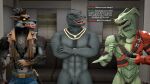 16:9 3d_(artwork) 4k abs absurd_res anthro assisted_exposure belt black_body black_fur black_scales blue_bottomwear blue_clothing bottomwear canid canine canis clothing comic crossed_arms dialogue digital_media_(artwork) dire_(fortnite) dragon elevator english_text epic_games fortnite front_view fur furniture genitals green_body green_scales group hi_res holding_leaf humanoid_genitalia humanoid_penis hybrid_(fortnite) inside jewelry komodo_dragon leaf leather leather_strap lizard looking_at_another male mammal meteorsmash monitor_lizard mythological_canine mythological_creature mythological_scalie mythology navel necklace non-mammal_navel nude oblivious_nudity pecs penis penis_base public public_nudity red_eyes reptile scales scalie sharp_teeth sofa straps teeth text text_box thunder_(fortnite) topwear torn_clothing torn_topwear trio ventral_scales werecanid werecanine werecreature werewolf widescreen wingless_dragon wolf yellow_eyes