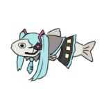  animal animal_focus animalization aqua_hair aqua_necktie black_skirt cewwine clothed_animal commentary english_commentary full_body grey_shirt hatsune_miku highres long_hair necktie no_humans shirt simple_background skirt solo twintails vocaloid white_background 