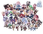  6+girls akashi_(azur_lane) akatsuki_(azur_lane) anchor animal_ears azur_lane black_dress black_hair black_thighhighs blonde_hair blue_eyes blue_hair bluegill_(azur_lane) bogue_(azur_lane) brown_hair bulldog_(azur_lane) chaser_(azur_lane) colored_skin comet_(azur_lane) commentary_request compiler_(azur_lane) crescent_(azur_lane) cygnet_(azur_lane) dark-skinned_female dark_skin dress flight_deck foote_(azur_lane) formidable_(azur_lane) fox_ears fox_girl glasses green_hair hanazuki_(azur_lane) hardy_(azur_lane) hermes_(azur_lane) hibiki_(azur_lane) holding holding_umbrella i-13_(azur_lane) i-168_(azur_lane) i-19_(azur_lane) i-25_(azur_lane) i-26_(azur_lane) i-56_(azur_lane) i-58_(azur_lane) ikazuchi_(azur_lane) inazuma_(azur_lane) indianapolis_(azur_lane) kagerou_(azur_lane) karlsruhe_(azur_lane) kasumi_(azur_lane) kinomiki_nobori kisaragi_(azur_lane) koeln_(azur_lane) koenigsberg_(azur_lane) leander_(azur_lane) leipzig_(azur_lane) long_hair multiple_girls naganami_(azur_lane) oklahoma_(azur_lane) pensacola_(azur_lane) pink_eyes pink_hair pixel_art portland_(azur_lane) rabbit_ears rabbit_girl red_eyes reno_(azur_lane) rigging shigure_(azur_lane) shiratsuyu_(azur_lane) shiratsuyu_(is_the_order_a_torpedo?)_(azur_lane) short_hair simple_background siren_(azur_lane) skunk_girl skunk_tail thighhighs umbrella white_background white_hair white_skin white_thighhighs yukikaze_(azur_lane) 