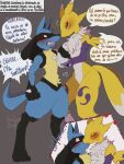 3:4 3_fingers 4_fingers abs angry annoyed anthro arm_grab arm_tuft armwear aroused artist_name athletic athletic_female athletic_male bandai_namco bedroom_eyes bent_legs big_breasts big_butt black_claws black_lips black_nose black_sclera blue_eyes blush blush_lines bodily_fluids breast_grab breast_squish breasts bridal_gauntlets butt cheek_tuft claws clothed clothed/nude clothing comic countershade_torso countershading cross-popping_vein crossover crotch_tuft cuddling curvy_figure dialogue digimon digimon_(species) discussion dominant dominant_female dominant_male duo eyebrows eyelashes eyes_closed facial_markings facial_tuft fangs female fight fingers flat_colors flirting french_kissing frown fur fur_markings generation_4_pokemon grab_hand grey_background hand_on_breast happy head_markings heart_symbol hi_res hip_tuft hug itz_smi73 kiss_on_nose kissing leg_tuft lips long_ears long_tail looking_at_another looking_down looking_down_at_another looking_up looking_up_at_another lucario male markings mask_(marking) multiple_scenes muscular muscular_anthro muscular_female muscular_male narrowed_eyes navel neck_tuft nintendo nude onomatopoeia pecs pokemon pokemon_(species) purple_body purple_clothing purple_fur red_eyes renamon romantic romantic_ambiance saliva seductive sharp_teeth shocked shoulder_tuft signature simple_background size_difference slim smile sound_effects spanish_text speech_bubble spikes spikes_(anatomy) squish standing surprised sweat sweatdrop tail tan_body tan_fur teeth text thick_thighs tomoe_(symbol) tongue tongue_out touching_breast triceps tuft vein white_body white_countershading white_fur wide_hips yellow_body yellow_fur yin_yang